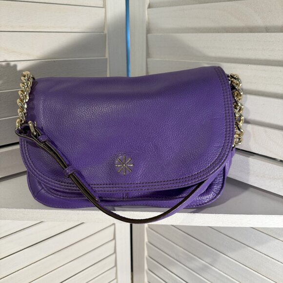Fashion Boutique PURPLE Leather Shoulder Bag (Tory look alike) - Picture 4 of 8